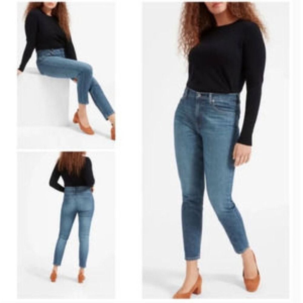 Everlane High Rise Skinny Dark Wash Denim Jeans Size 26 Ankle